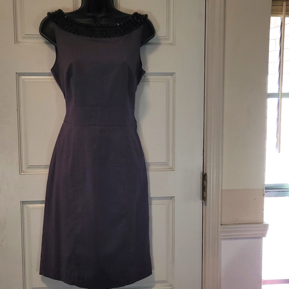 Nice Gray Dress w/Black Rhinestones - Picture 1 of 7